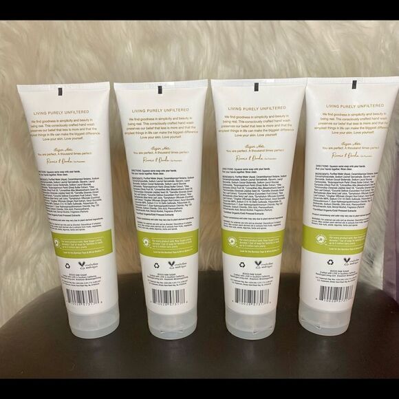 Lot of 4 Raw Sugar Simply Hand Soap Wash Sensitive Skin Green Tea Cucumber Aloe - Picture 3 of 3